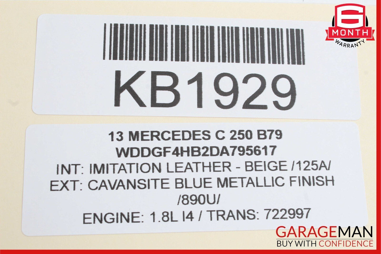 12-14 Mercedes W204 C250 C300 Right Side Exterior Door Handle Keyless Go Blue