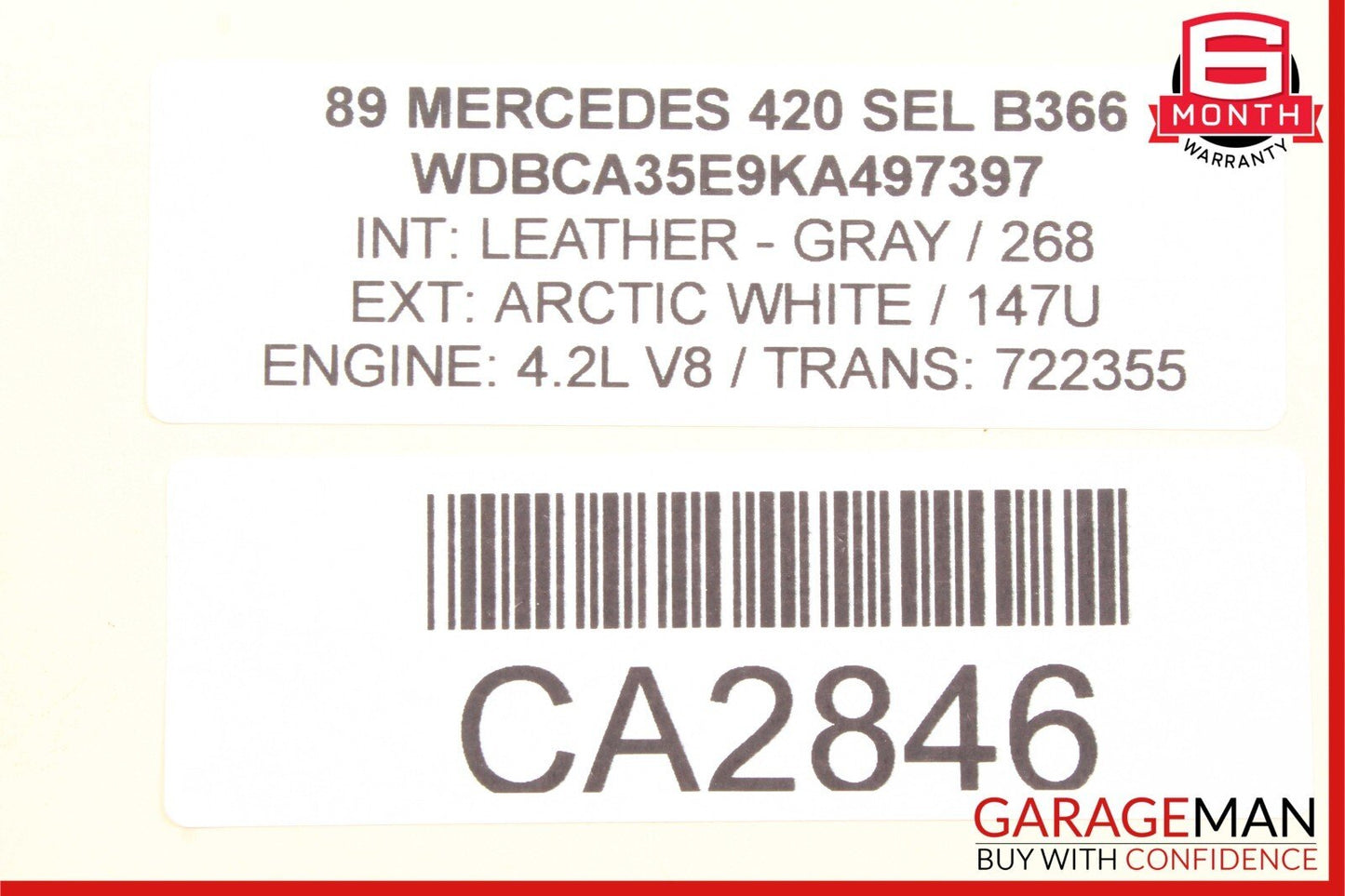 86-91 Mercedes W126 420SEL Rear Left Driver Side Door Lock Latch Actuator OEM
