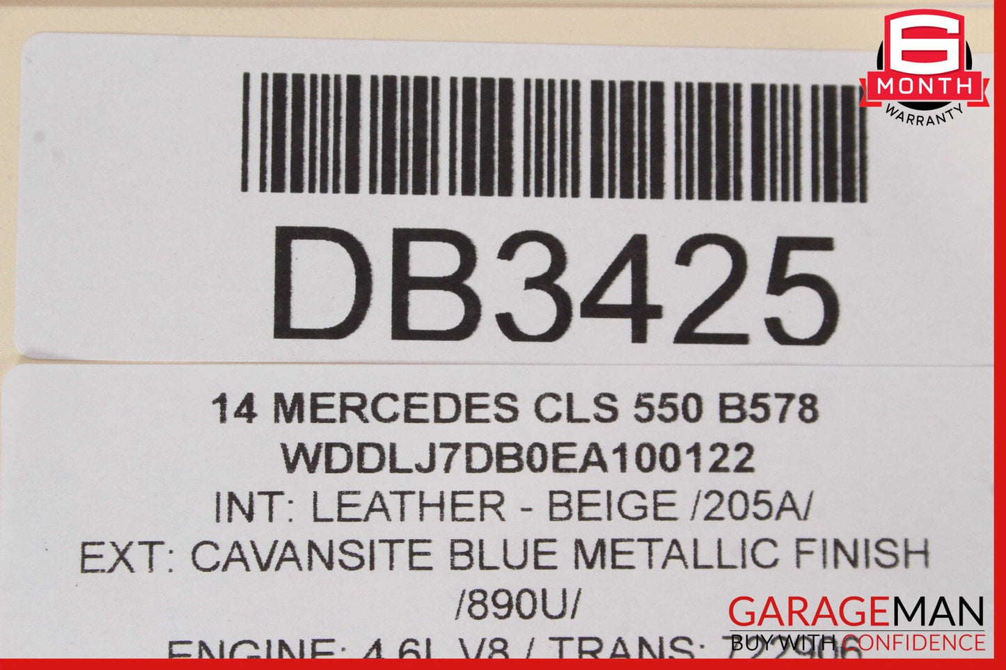 12-14 Mercedes W218 CLS550 Rear Right Side Interior Door Panel OEM