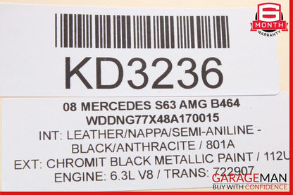 07-10 Mercedes W221 S63 AMG CL500 Front Right / Left Seat Contour Control Module