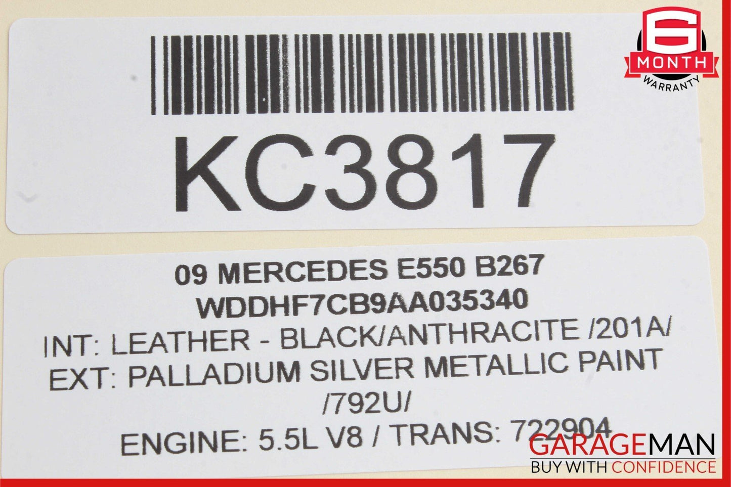 10-17 Mercedes W212 E550 Front / Rear Right Exterior Door Handle Keyless Silver