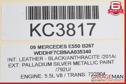 10-17 Mercedes W212 E550 Front / Rear Right Exterior Door Handle Keyless Silver