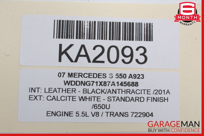07-13 Mercedes W221 S550 S63 Rear Right Door Lock Latch Actuator Keyless Go OEM