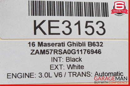 14-17 Maserati Ghibli Interior Upper Rear View Mirror Assembly Black OEM