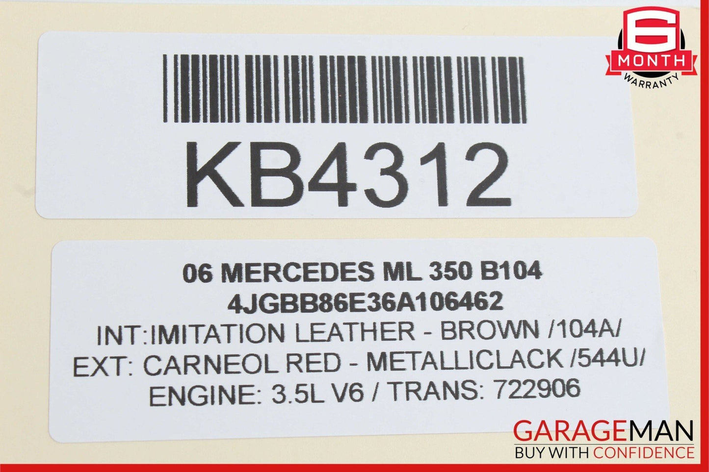 06-08 Mercedes W164 ML350 ML550 Front Right Side Lower Bottom Seat Cushion OEM