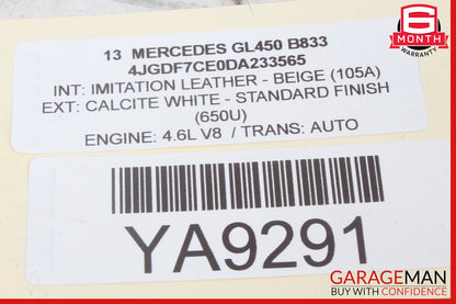 12-15 Mercedes X166 GL450 C250 Rear Right Side Exterior Door Handle OEM