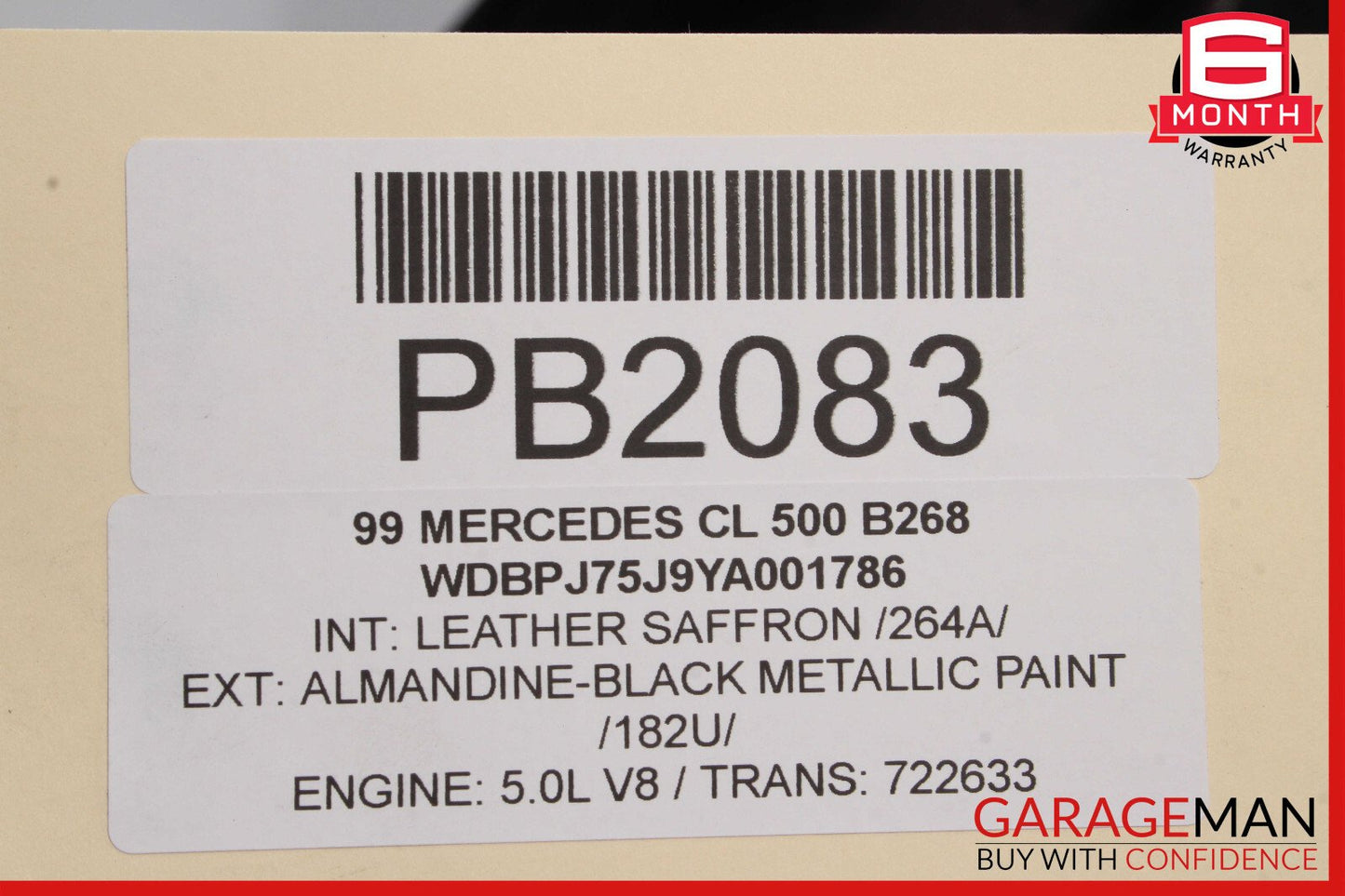 00-06 Mercedes W215 CL500 CL55 AMG Front Hood Bonnet Cover Panel Assembly OEM