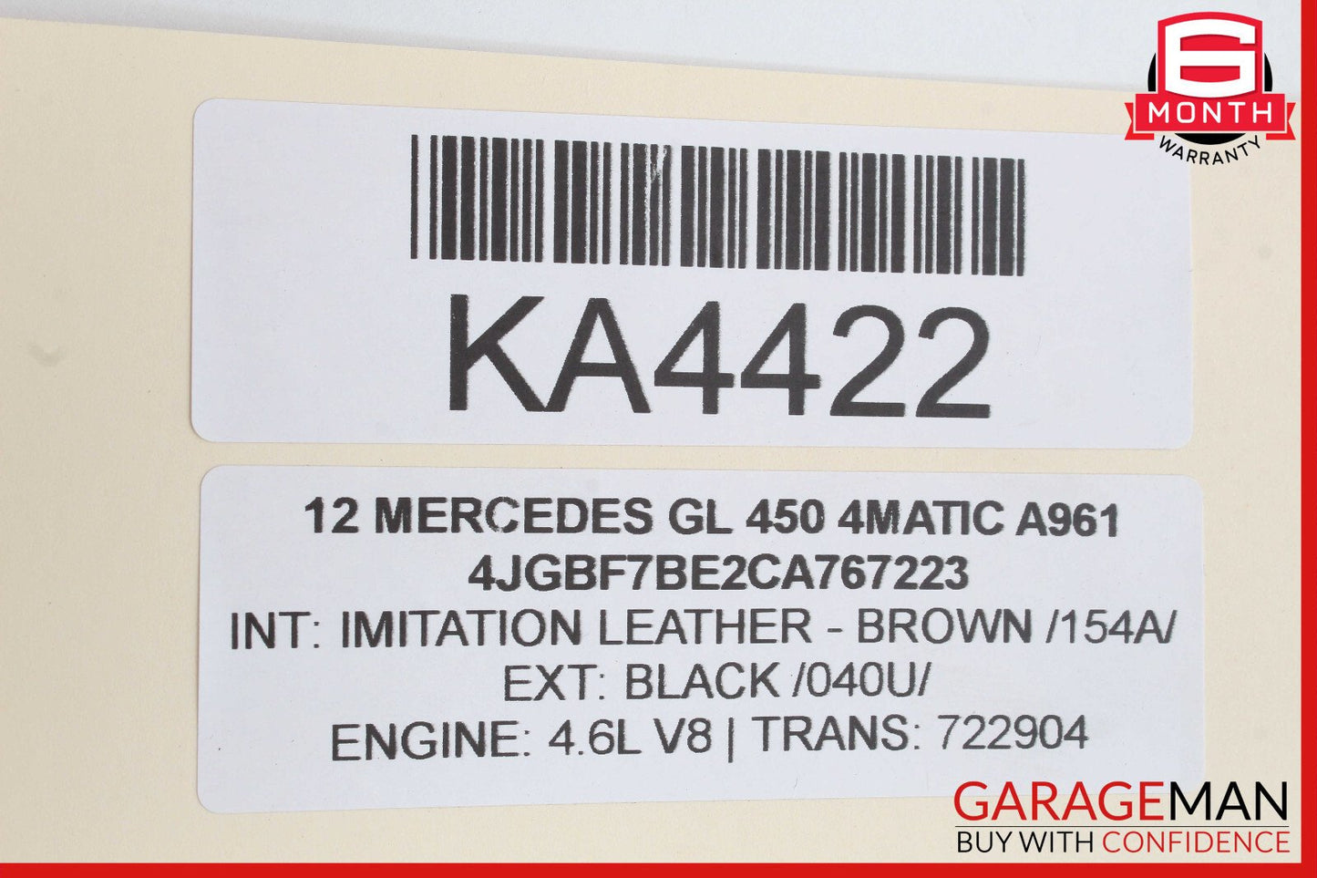 06-13 Mercedes X164 GL450 ML500 R350 Exterior Door Handle Front Right Side OEM