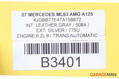 06-11 MERCEDES W164 ML63 AMG REAR TRUNK FLOOR MAT CARGO PANEL COVER A125 OEM