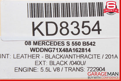 07-09 Mercedes W221 S550 S63 AMG Ash Tray Ashtray Lighter Trim Black OEM