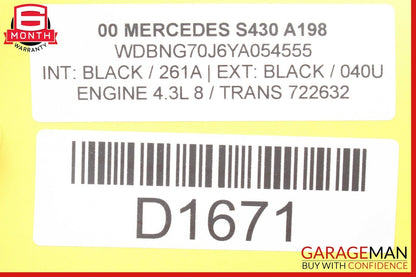 00-02 Mercedes W220 S430 Front Right Passenger Side Headlight Lamp Halogen OEM