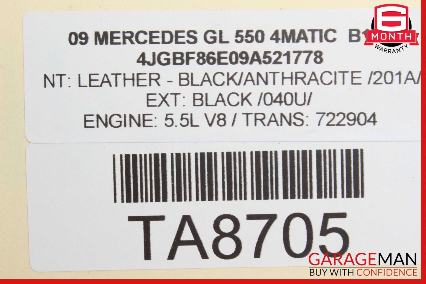 06-13 Mercedes X164 GL550 4MATIC Front Right Exterior Door Handle Keyless Go OEM