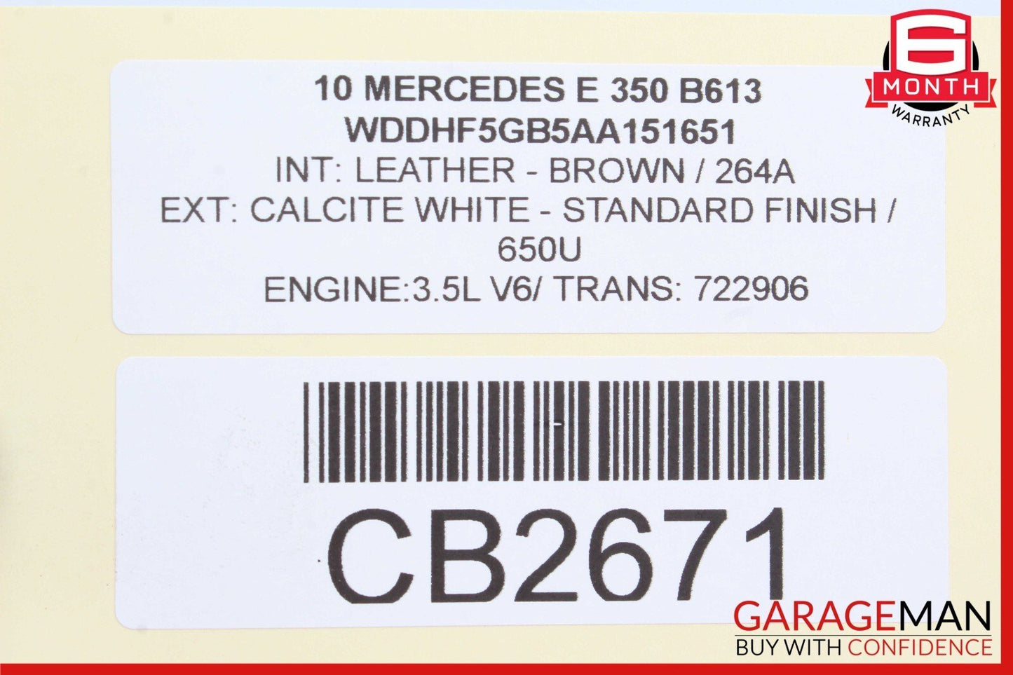 05-13 Mercedes W212 E350 CLK350 S350 Left Side Engine Cylinder Head Cover OEM