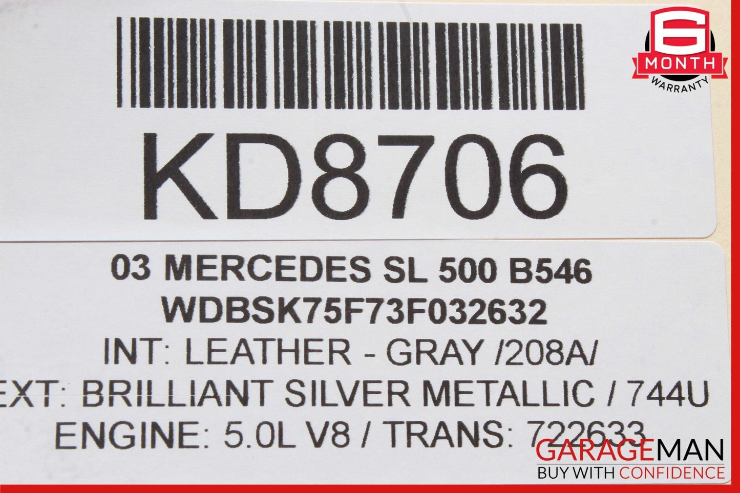 03-08 Mercedes R230 SL500 SL550 Front Left Bumper Support Reinforcement Bracket