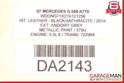 07-09 Mercedes W221 S550 Front Right Seatbelt Seat Belt Retractor Assembly Black