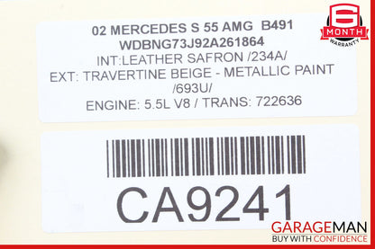 01-06 Mercedes W220 S55 CL55 AMG Front Left Hydraulic Shock Absorber Strut