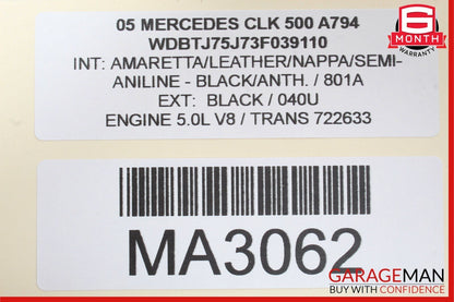 03-09 Mercedes W209 CLK500 Front Right Passenger Side Exterior Door Handle OEM