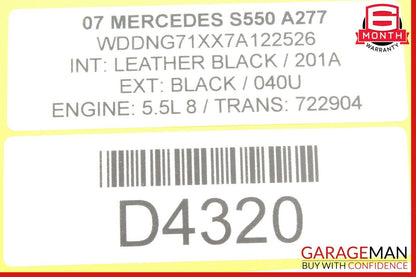 07-09 Mercedes W221 S550 S63 AMG Top Upper Rear View Mirror 2218110007 Gray OEM