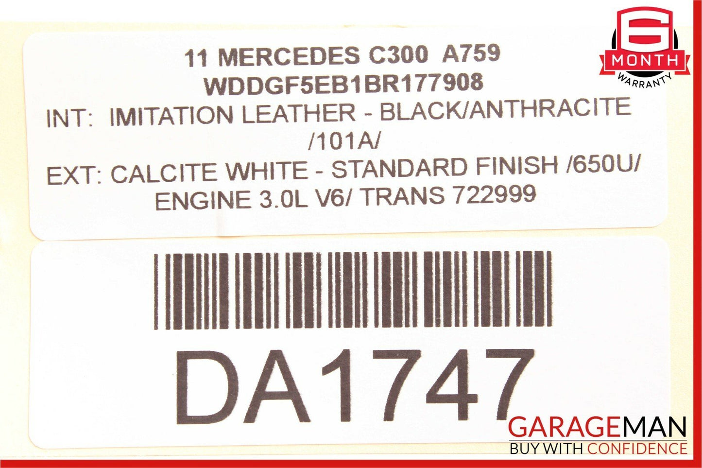 12-14 Mercedes W204 C300 Front Right Passenger Exterior Door Handle White OEM