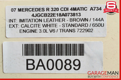 06-10 Mercedes W251 R320 R350 Front Left Driver Side Shock Absorber Spring Strut