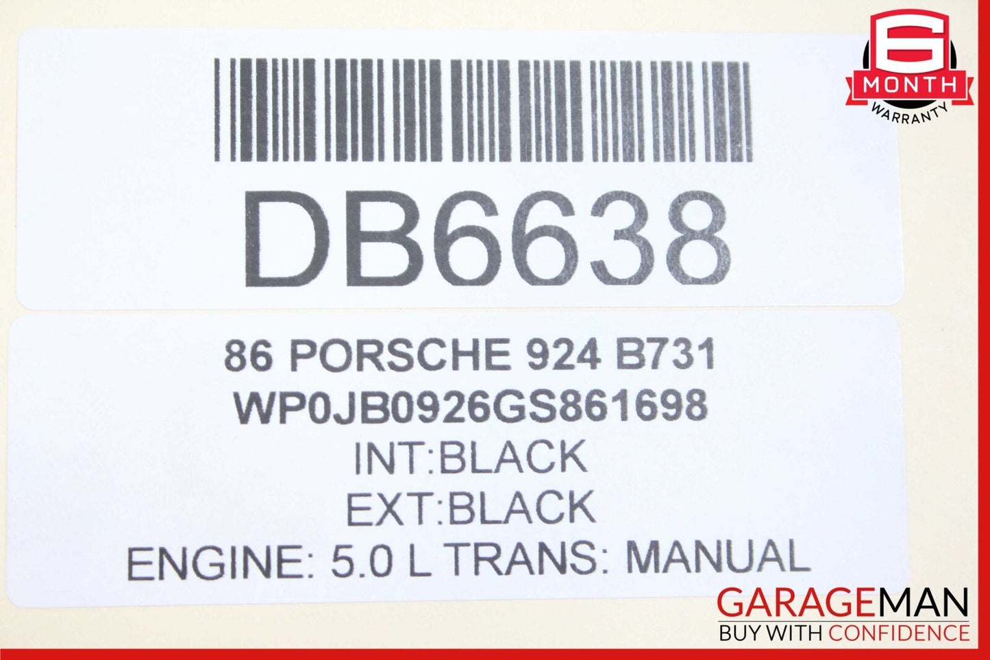 84-91 Porsche 928 Front Right Side Exterior Door Shell Panel Black OEM