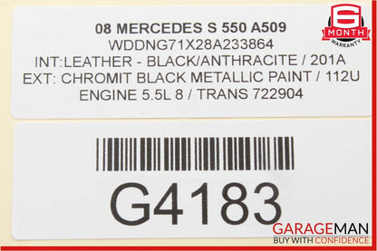07-13 Mercedes W221 S550 S63 AMG Rear Right / Left Overhead Vanity Mirror Gray