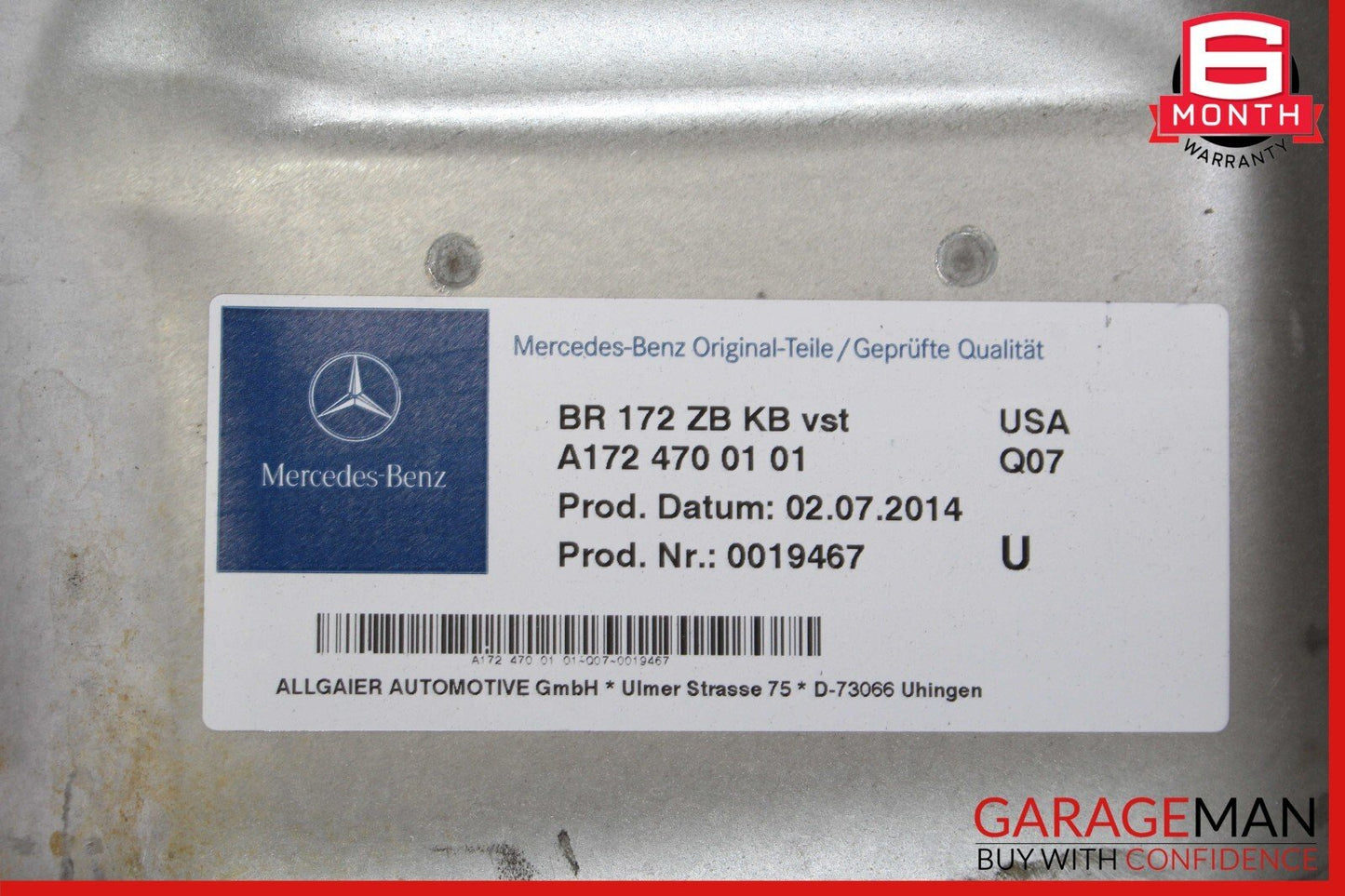 12-17 Mercedes R172 SLK250 Fuel Gas Tank Reservoir Filler Neck Assembly