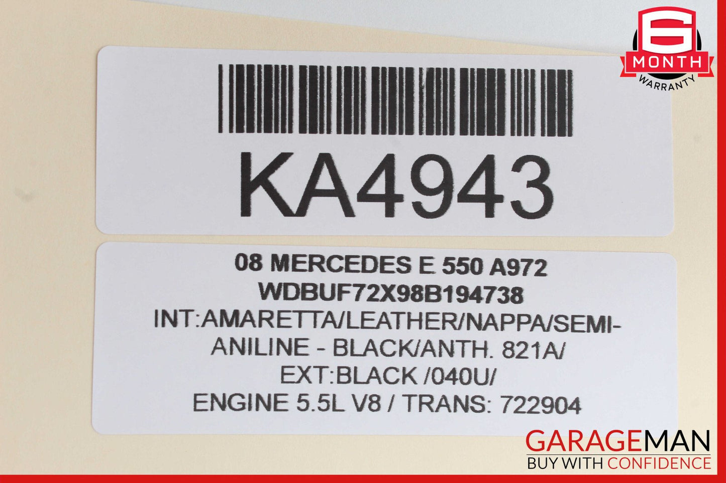 03-09 Mercedes W211 E550 Front Right Passenger Exterior Door Handle Black OEM