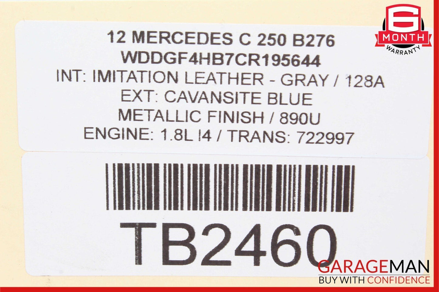 12-14 Mercedes W204 C250 C300 C63 AMG Front Left Side Exterior Door Handle Blue