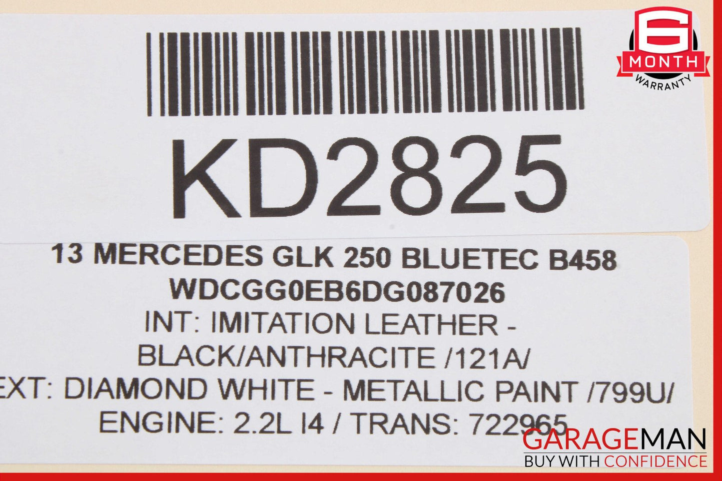 10-15 Mercedes X204 GLK250 Rear Right Door Lock Latch Actuator OEM