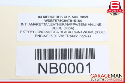 03-09 MERCEDES W209 CLK500 FRONT SUPPORT REINFORCEMENT TRIM OEM