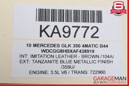 09-12 Mercedes X204 GLK350 Instrument Speedometer Cluster 2049003302 OEM