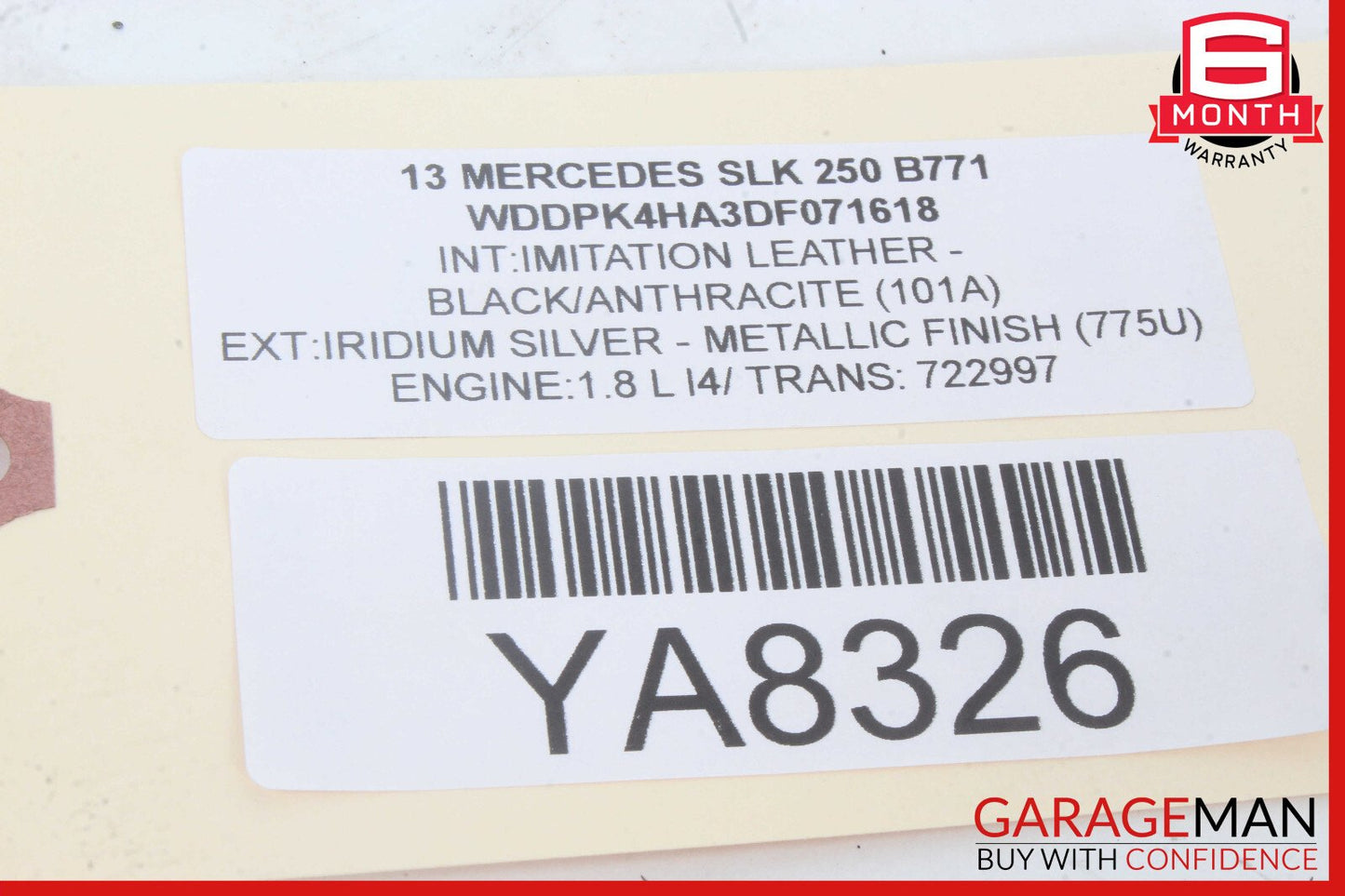 12-20 Mercedes R172 SLK250 SLC300 Right Passenger Door Airbag 1728602602 OEM