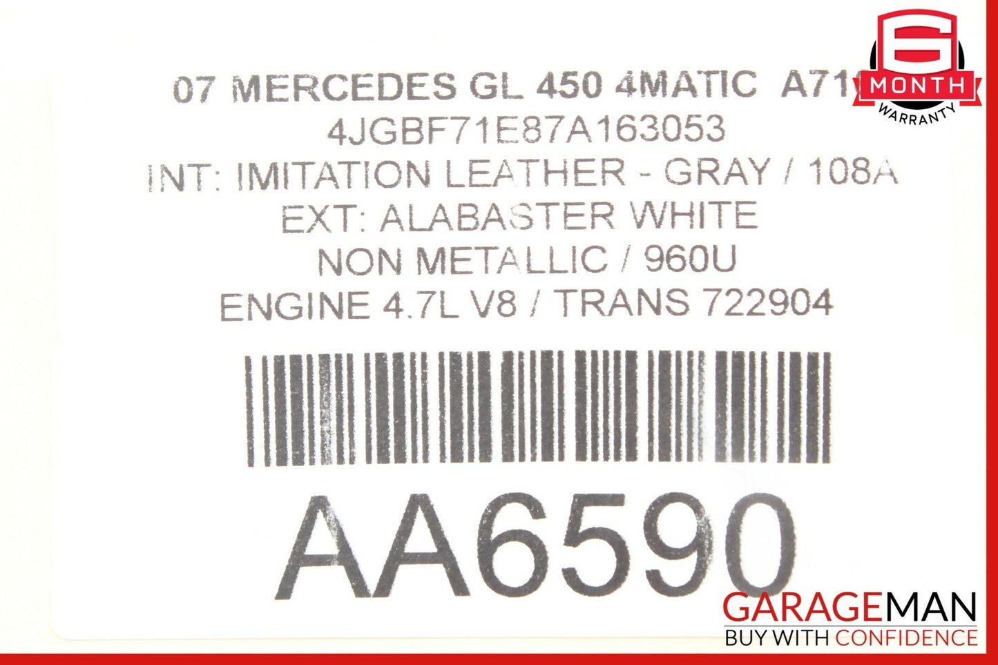 06-10 Mercedes X164 GL450 ML450 Front Left Driver Door Control Module OEM