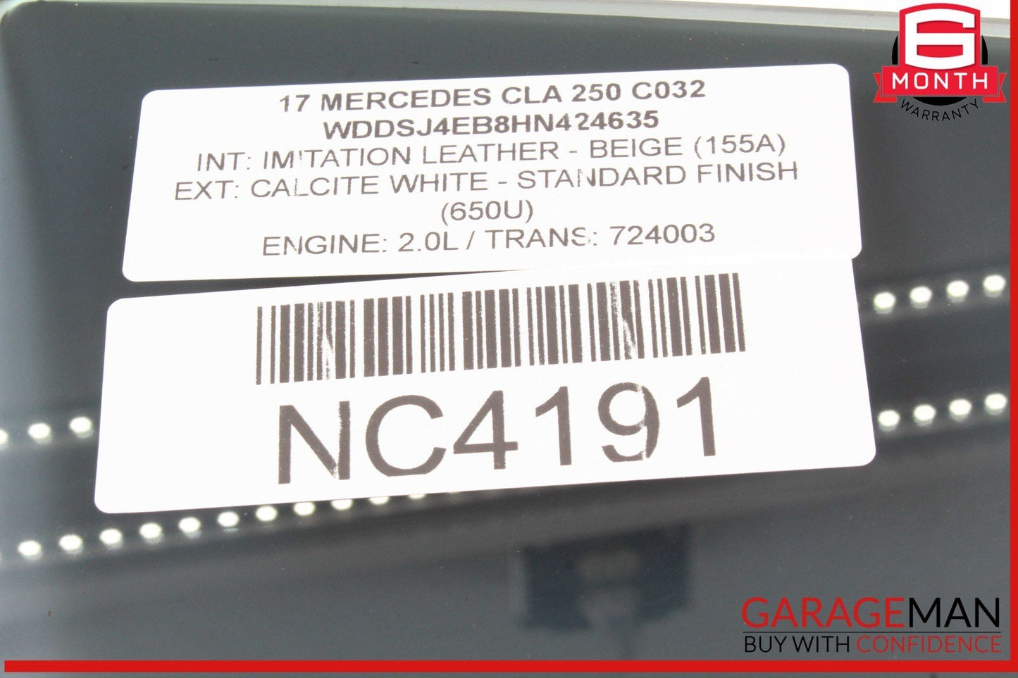 14-18 Mercedes W117 CLA250 Rear Left Driver Side Door Window Glass OEM