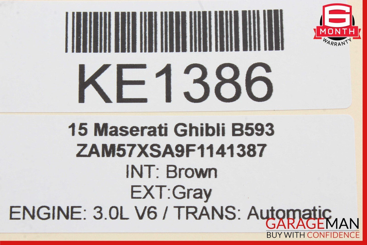 14-17 Maserati Ghibli Rear Left Side Interior Door Trim Panel Assembly Black OEM