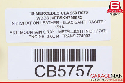 14-19 Mercedes W117 CLA250 Rear Left Driver Side Door Quarter Window Glass OEM