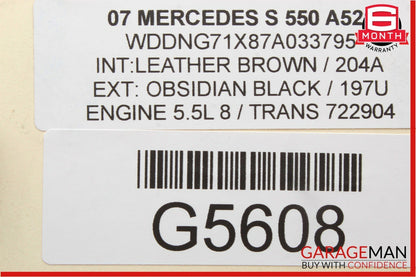 07-09 Mercedes W221 S550 Rear Left / Right Side Overhead Vanity Mirror Gray