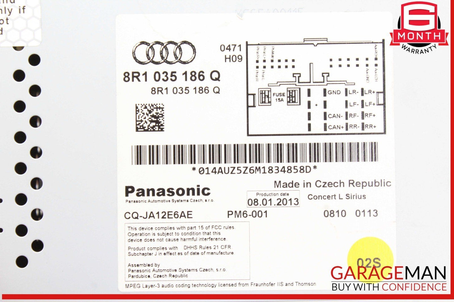 13-16 Audi A5 A4 Q5 S5 S4 Front Dash Audio Radio AM FM Receiver 8R1035186Q OEM