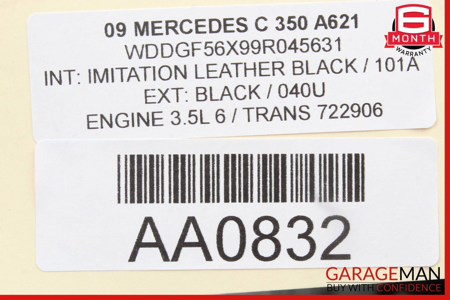 08-14 Mercedes W204 C350 C63 AMG Sedan Rear Right Door Window Regulator Motor