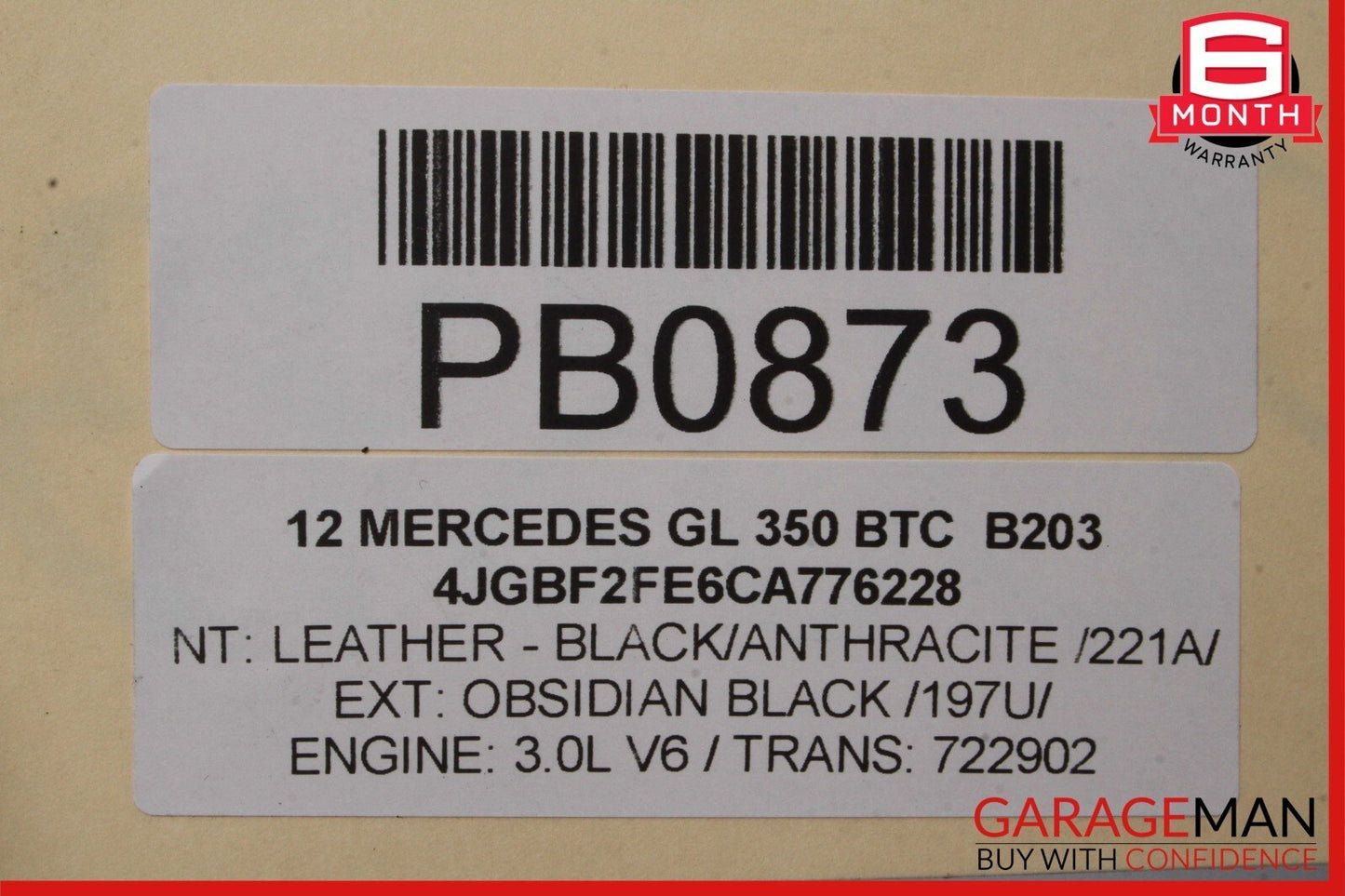 07-12 Mercedes X164 GL350 GL450 GL550 Front Lower Radiator Support Bracket Bar