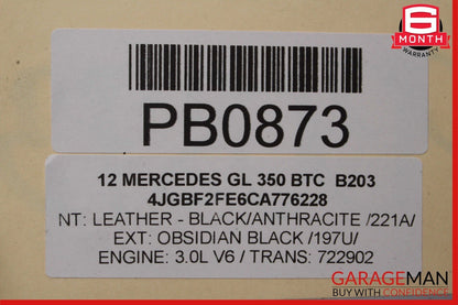 07-12 Mercedes X164 GL350 GL450 GL550 Front Lower Radiator Support Bracket Bar