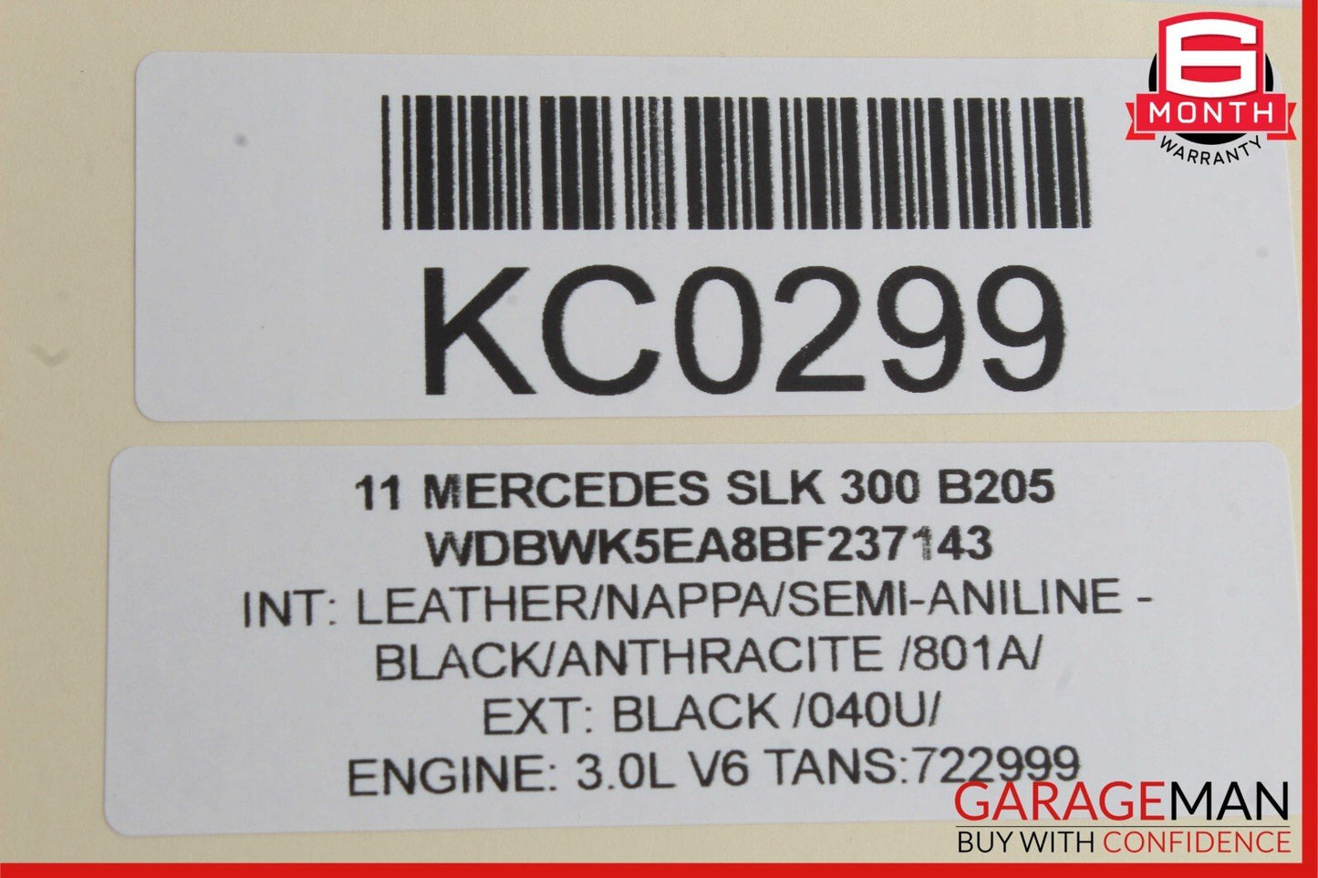 09-11 Mercedes R171 SLK300 Convertible Top Roof Control Module Unit