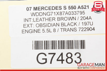 07-13 Mercedes W221 S550 Rear Left / Right Side Door Window Switch Controller