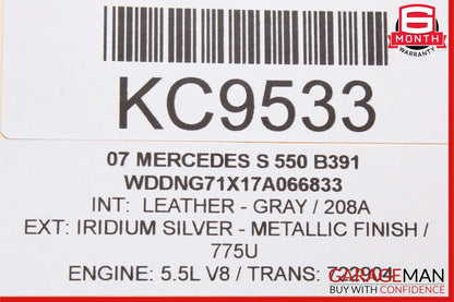 07-09 Mercedes W221 S550 S63 AMG Front Left Side Rear View Door Mirror Silver