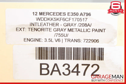 05-12 Mercedes W212 E350 R350 ML350 C350 Engine Cylinder Head Right Side OEM