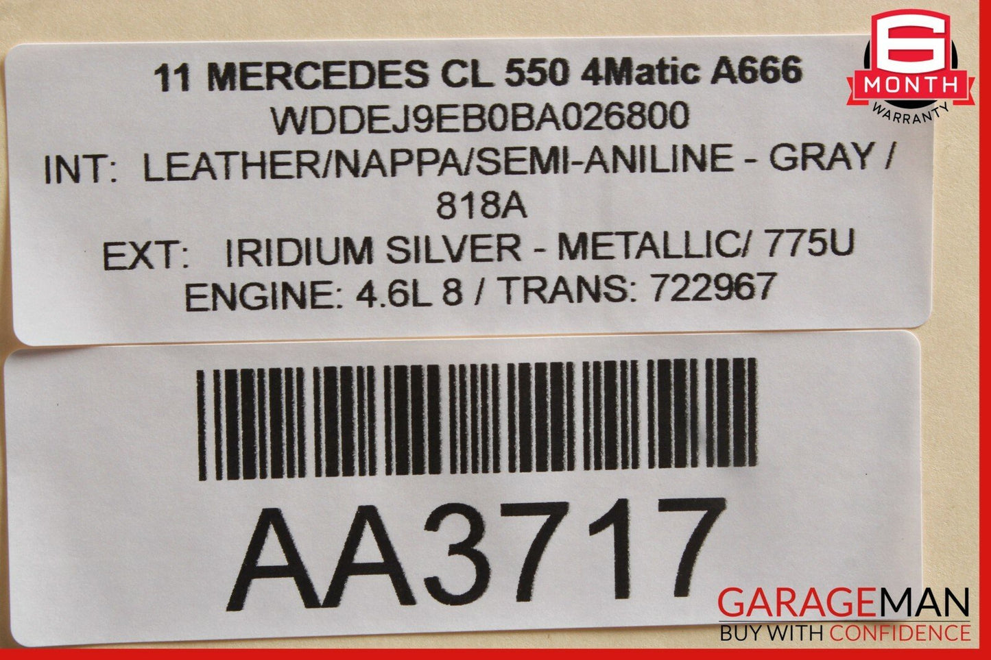 07-14 Mercedes W216 CL550 Front Right Side Exterior Door Handle Keyless Go OEM
