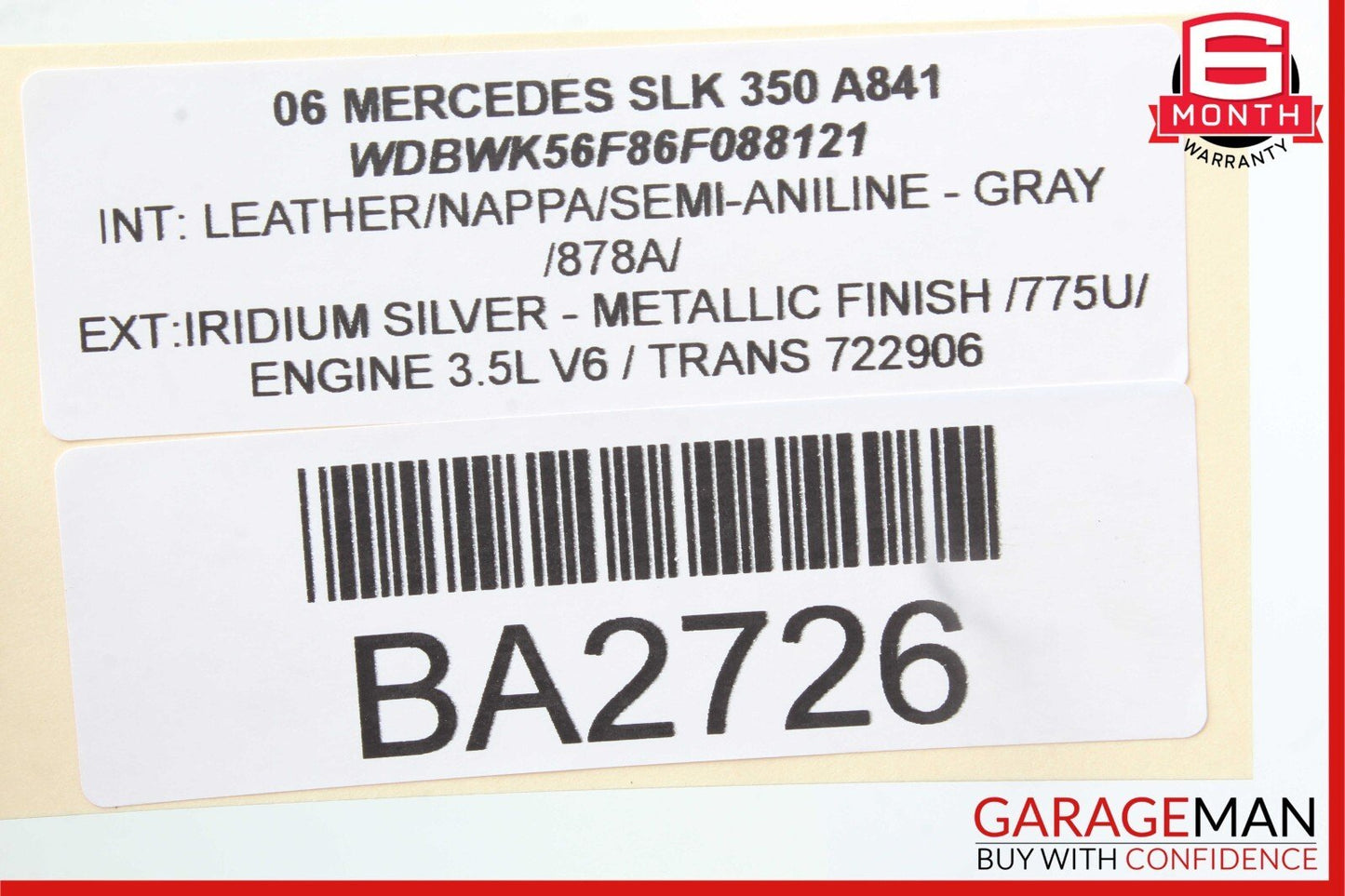 05-08 Mercedes R171 SLK280 SLK350 Front Right Side Mirror Door Rear View Silver