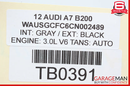 12-18 Audi A7 Rear Right Passenger Side Door Window Auto Glass OEM