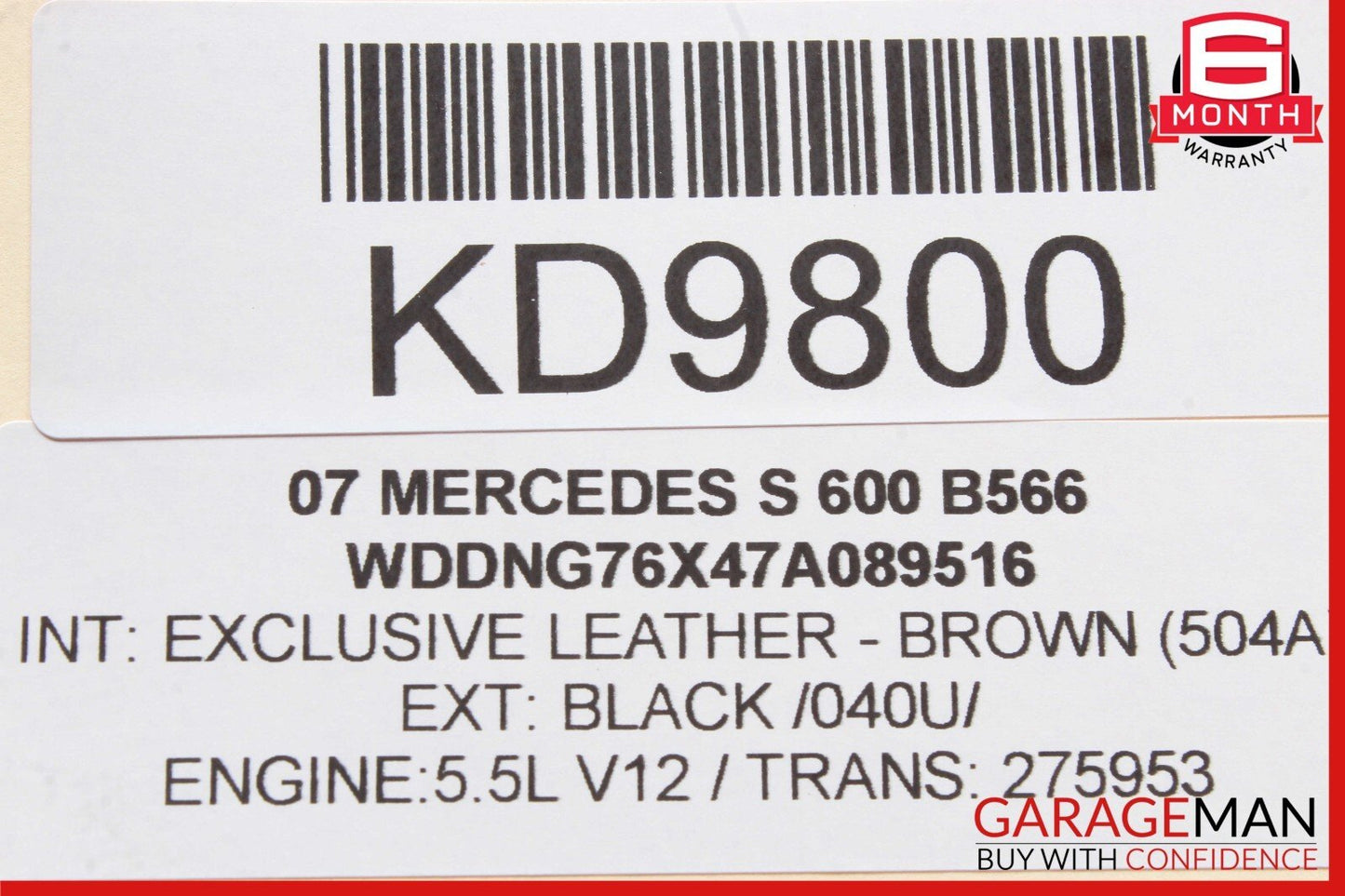 07-10 Mercedes W221 S600 CL500 Front Right / Left Seat Contour Control Module